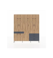 Arges Dolap 11 Raflı 4 Çekmeceli 2 Askılı 220x30x243 Aytaşı-Çam/Antrasit
