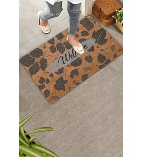 Valerine Life Ceviz Yaprakları Welcome Kapı Önü Paspası 45x70cm