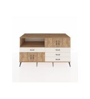 Kronos Konsol 2 Raflı 4 Çekmeceli 4 Kapaklı 176x59x99 Çam-Çam/Aytaşı