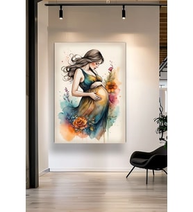 HAMİLE KADIN ÇİZİMİ KANVAS TABLO EV DUVAR SALON OFİS DÜKKAN HEDİYELİK DEKARASYON SÜSÜ