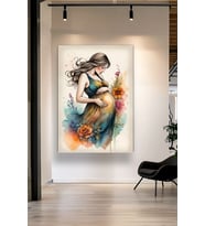 HAMİLE KADIN ÇİZİMİ KANVAS TABLO EV DUVAR SALON OFİS DÜKKAN HEDİYELİK DEKARASYON SÜSÜ