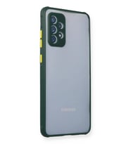 Mey İthalat® Samsung Galaxy A72 Kılıf Miami Şeffaf Silikon - Koyu Yeşil