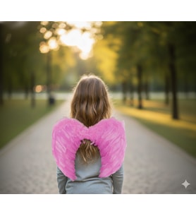 50×35 cm Pembe Tüylü Melek Kanadı – Büyük Boy Kostüm ve Fotoğraf Çekimi Aksesuarı