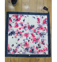 Çiçekli Desen Black Seri Twill Eşarp Eşarp Askısı ile Birlikte 90x90 cm Antrasit