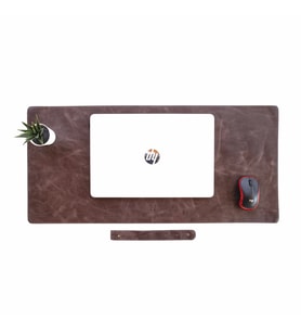 Modica  Hobart - Hakiki Deri Laptop Altlığı Masa Matı (Gri)