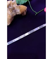 Mineli ve Örgü İşleme 925 Ayar Gümüş Erkek Bileklik