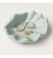 İstiridye Takı & Anahtarlık Tabağı – Küçük Dekoratif Düzenleyici Tepsi (7×17 cm) – Modern Ev Dekoru, Banyo & Giriş Holü Organizeri