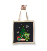 Flipqy Around The Christmas Tree Happy Tree Friends Beyaz Bez Çanta Uzun Saplı Alışveriş Çantası