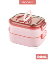1000 ML İki Kat Üç Bölme Paslanmaz Çelik Bento Sefer Tası