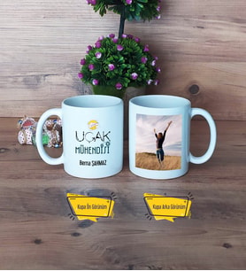 Uçak Mühendisi Kupa Bardak Beyaz Fotoğraflı Mühendisler Günü Hediyesi