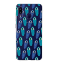 PrintiFy Galaxy M10s ile Uyumlu 1mm Slim Fit Nazar Boncuğu 4 Baskılı Şeffaf  Kılıf