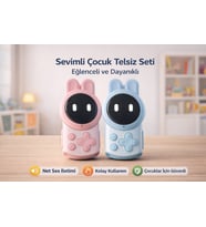 Çocuk Telsizi LED Işıklı Sevimli Tavşan Tasarım – 1-3 km Çekim Mesafesi, Çiftli Set