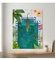 Boho Tarzı Leoparlı Havuz Baş Çerçevesiz Tablo - Lüks Görünümlü Salon ve Yatak Odası Duvar Posteri
