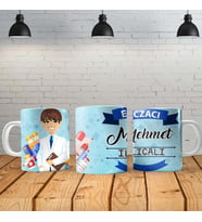 Eczacı Erkek Kişiye Özel Baskılı Yeni Tasarım Kupa Bardak Özel Kutusunda
