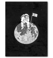 Cakatablo MDF (Ahşap) Tablo Astronot Uzay Sanat Gezegen,