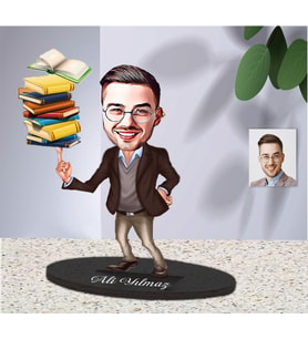 Öğretmen Tasarım Karikatürlü Kişiye Özel Ahşap Biblo Bay-04