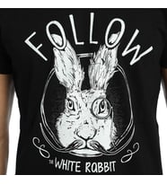 Bant Giyim - White Rabbit Tavşan Siyah Erkek T-shirt Tişört