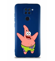 Xiaomi Redmi Note 9 Soft Premier Kapak Patrick Yıldız Tasarımlı Silikon Kılıf - Lacivert (Şeffaf)