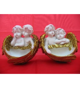 HEDİYELİK › KARIŞIK › Melek Figürler-QQC 2Lİ DUVAR MOTİFİ MELEK>>11X5.5X11.7 CM.