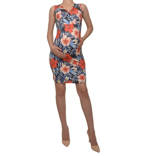 LuvmaBelly  Maternity 5509 Çiçekli Lohusa Emzirme Elbise (Çok Renkli)