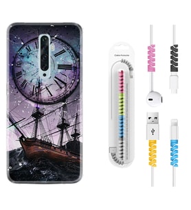 Oppo Reno 2Z 4 Lite 4 Pro 5 6 7 A31 Kılıf Kablo Koruma Spiral Silikon Time 1749