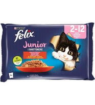 Felix Sığır ve Tavuk Yavru Kedi Maması 85 Gr 4 X 12 Adet (Kahverengi)
