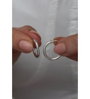 925 Ayar Gümüş Rodyumlu 14 mm Halka Küpe