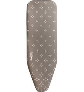 Aura Ütü Masası Kılıfı - 50 x 140 cm Tek Ölçü, Standart Ütü Masaları İçin, Çevresi Lastikli, 250 Derece Isıya Dayanıklı,%100 Pamuk Üst Yüzey, 5 mm Keçe, Stone (Gri)