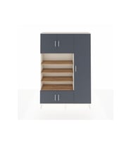 Arges Dolap 11 Raflı 5 Kapaklı 132x30x195 Aytaşı-Antrasit/Çam