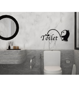 BK Home Banyo Tuvalet Duvar Süsü-6 (Siyah)