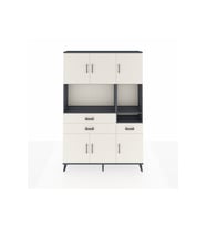Arges Gardrop 9 Raflı 3 Çekmeceli 6 Kapaklı 132x30x195 Antrasit-Aytaşı