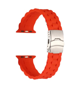 Apple Watch 7 41mm Uyumlu KRD-72 Silikon Kordon (Turuncu)