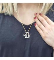 Allah Gold Kaplama 925 Ayar Zirkon Taşlı Gümüş Kolye (Karışık)