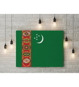 Türkmenistan Bayrağı Kanvas Tablo 40x55cm Dekoratif Tablo