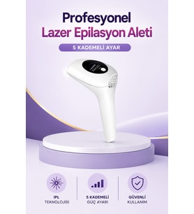 Lexroo IPL Lazer Epilasyon Aleti 5 Kademeli Güç Ayarlı