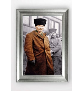 Gümüş Çerçeveli Atatürk Tablo cv1024