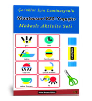 3-9 YAŞ Montessori KES-YAPIŞTIR Eğitim Seti (Laminasyonlu)