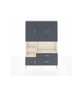 Arges Gardrop 7 Raflı 2 Çekmeceli 5 Kapaklı 132x30x195 Aytaşı-Antrasit