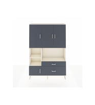 Arges Gardrop 7 Raflı 2 Çekmeceli 5 Kapaklı 132x30x195 Aytaşı-Antrasit