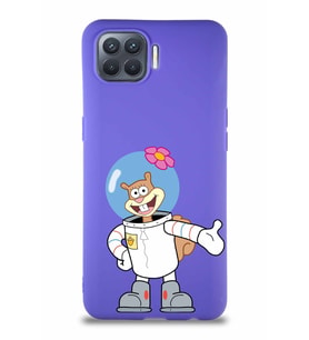 Oppo Reno 4 Lite Soft Premier Kapak Sandy Tasarımlı Silikon Kılıf - Mor (Şeffaf)