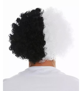 Siyah Beyaz Kıvırcık Afro Bonus Peruk Taraftar Bonus Saç