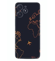 Xiaomi Poco M6 Pro 5G Kılıf Silikon Desen Özel Seri Harita ve Uçak 1777