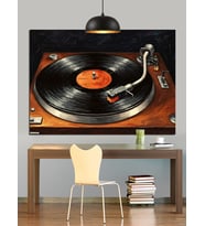 Vinil Plak Pikap Müzik Dekoratif Kanvas - Mdf Ahşap Tablo