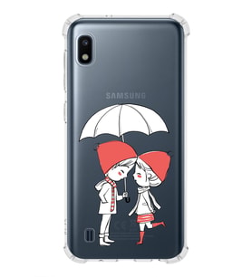 Samsung Galaxy A10 Uyumlu Köşe Korumalı Antişok Kapak Aşk Tasarımlı Şeffaf Silikon Kılıf