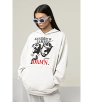 Kendrick Lamar Damn Baskılı Unisex Oversize Rapper Hoodie