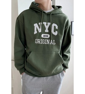 NYC Baskılı Unisex Oversize Sweatshirt (Yeşil)