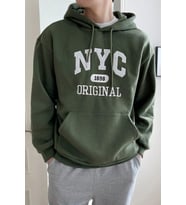 NYC Baskılı Unisex Oversize Sweatshirt (Yeşil)