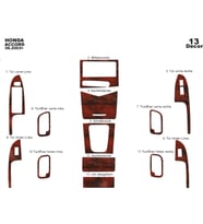 Meriç® Honda Accord Ön Torpido Kaplama Maun 13 Parça 2003-2009 (Maun)
