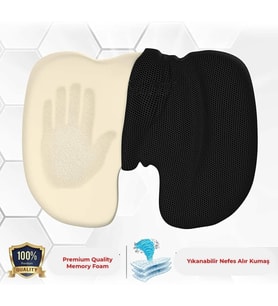 Oturma Minderi Visko Cocix Elastik Minder Basur Minderi Oturma Simidi Yastığı Hemoroid Yastık, Figiza, Siyah, Standart