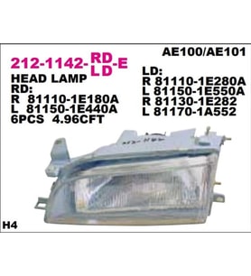 Toyota Corolla Ön Far El/Man Sol 2000-2002 (Oem No:  811501E410)